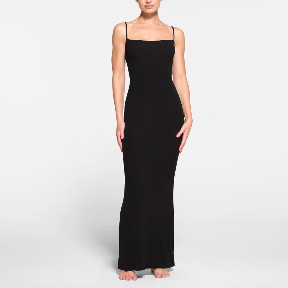 SKIMS Soft Lounge Long Slip Dress - Onyx/XL